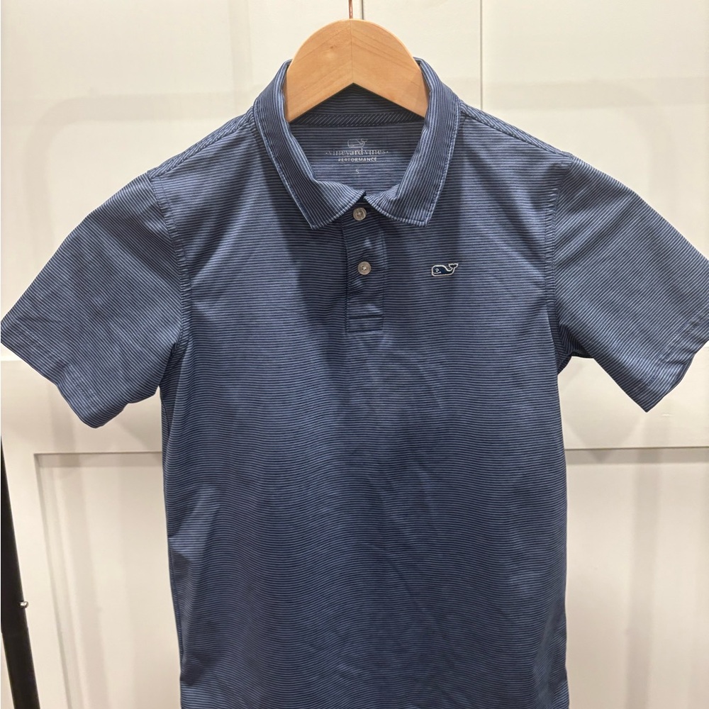 Vineyard Vines Blue and White Striped Performance Shirt